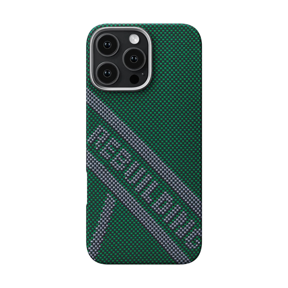 Apple iPhone 16 Pro Kılıf M-safe Şarj Özellikli Aramid Fiber Re-TROS Tasarımlı Pitaka Tactile Woven Rebuilding Serisi Kapak