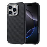 Apple iPhone 16 Pro Kılıf M-safe Şarj Özellikli Karbon Fiber Görünümlü Zore Troy Kapak