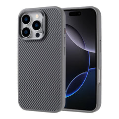 Apple iPhone 16 Pro Kılıf M-safe Şarj Özellikli Karbon Fiber Görünümlü Zore Troy Kapak