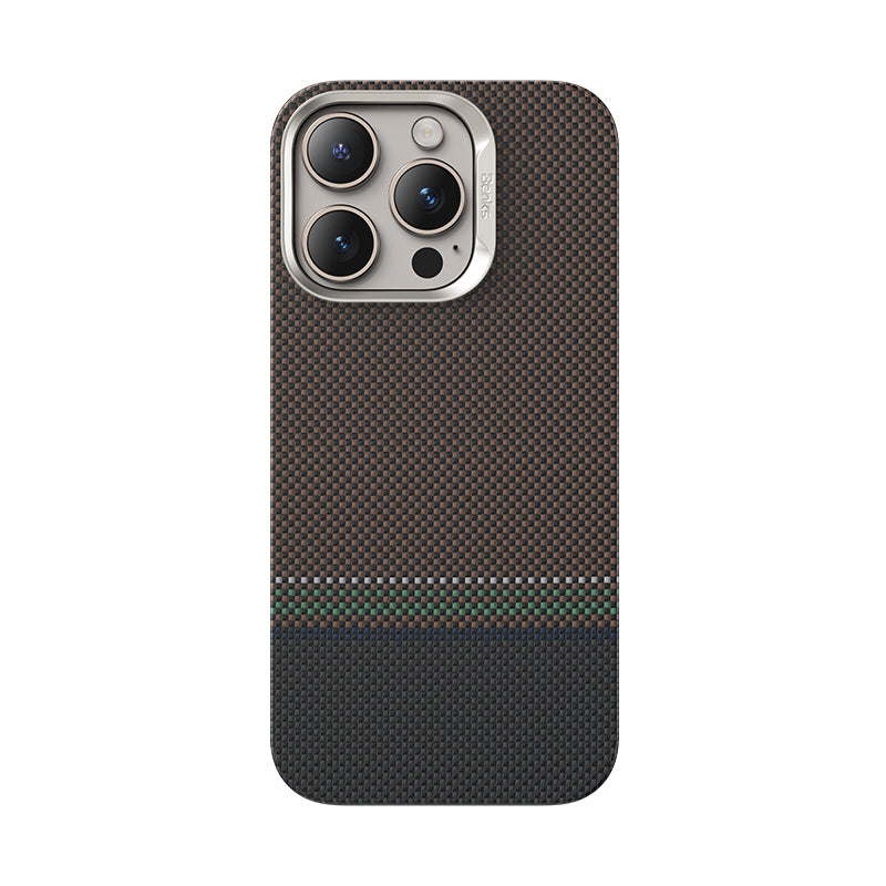 Apple iPhone 16 Pro Kılıf M-safe Şarj Özellikli Karbon Fiber Tasarımlı Benks Prestige ArmorAir Kevlar Kapak