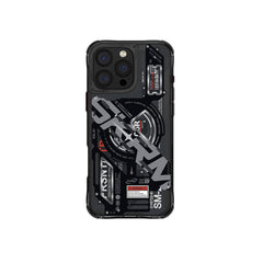 Apple iPhone 16 Pro Kılıf M-safe Şarj Özellikli Katmanlı Makine Temalı SkinArma Ekho Kapak