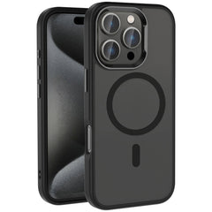 Apple iPhone 16 Pro Kılıf M-safe Şarj Özellikli Parlak Kamera Çerçeveli Zore Kost Kapak