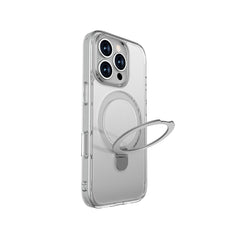Apple iPhone 16 Pro Kılıf M-safe Şarj Özellikli Raptic Air Stand Serisi Buzlu Transparan Tasarımlı Standlı Kapak