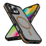 Apple iPhone 16 Pro Kılıf M-safe Şarj Özellikli Renkli Kenar Airbag Şeritli Zore Lamer Kapak