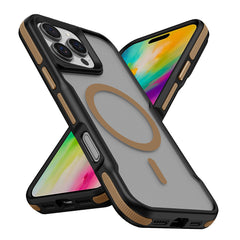 Apple iPhone 16 Pro Kılıf M-safe Şarj Özellikli Renkli Kenar Airbag Şeritli Zore Lamer Kapak