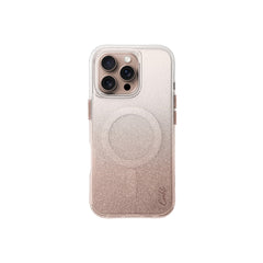 Apple iPhone 16 Pro Kılıf M-safe Şarj Özellikli Simli Arka Yüzey Askı Aparatlı Coehl Lumino Kapak