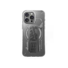 Apple iPhone 16 Pro Kılıf M-safe Şarj Özellikli Teknoloji Desenli Standlı Skinarma Helio Kapak