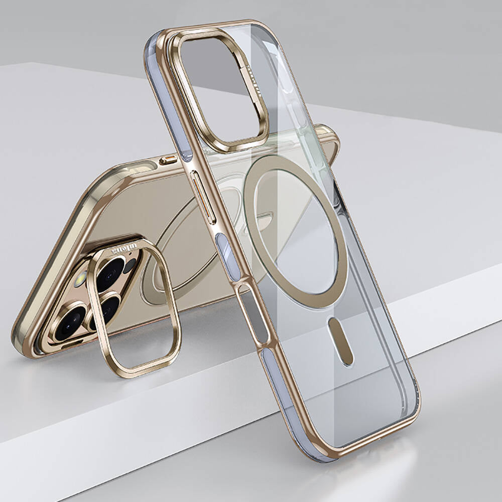 Apple iPhone 16 Pro Kılıf M-safe Şarj Özellikli Wlons Standlı Efsane Kapak