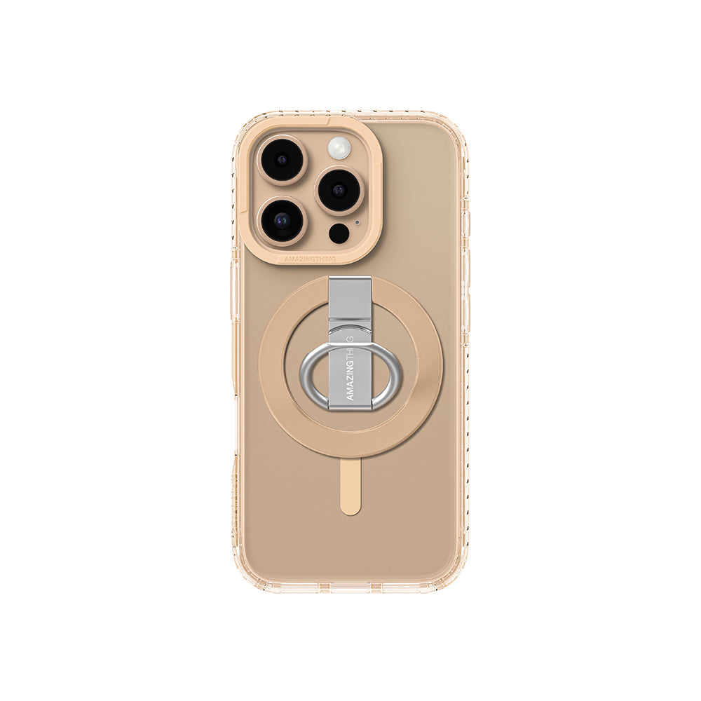 Apple iPhone 16 Pro Kılıf M-safe Şarj Özellikli Yüzük Standlı Amazingthing Titan Pro Serisi Kapak
