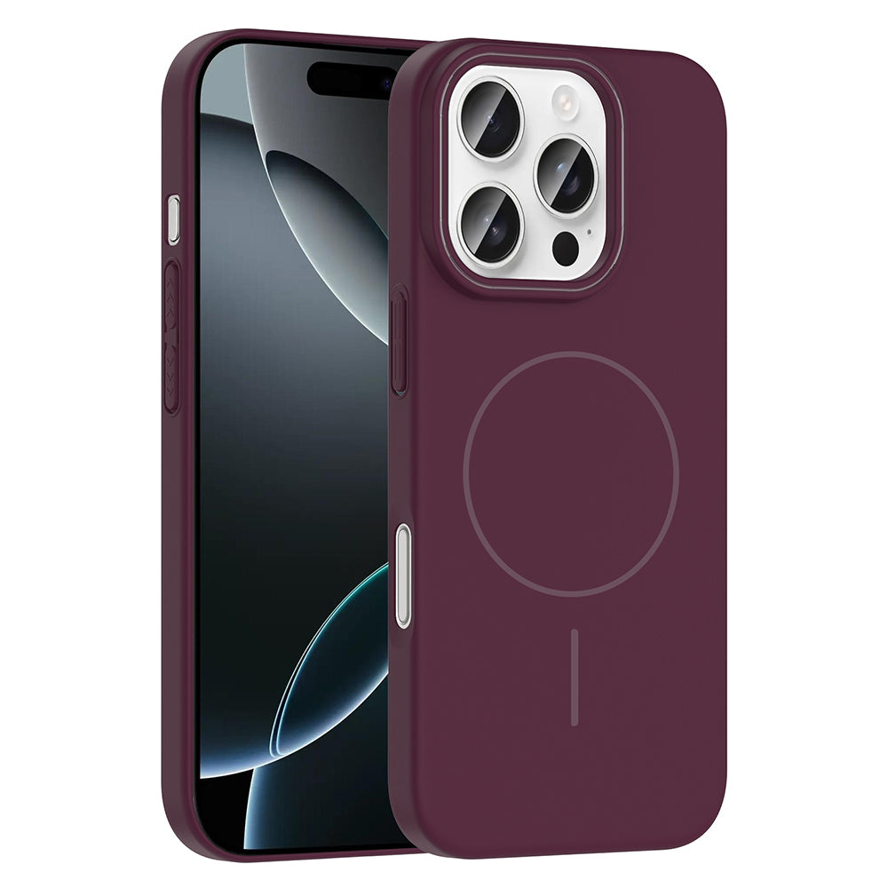 Apple iPhone 16 Pro Kılıf M-safe Şarj Özellikli Zore Ruby Sert Kapak