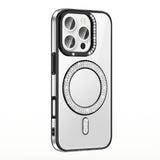 Apple iPhone 16 Pro Kılıf Pırlanta Taş Tasarımlı M-safe Şarj Özellikli Zore Karetta Silikon Kapak