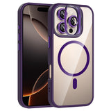 Apple iPhone 16 Pro Kılıf Standlı ve Kamera Lens Hediyeli M-Safe Şarj Özellikli Zore Etro Kapak