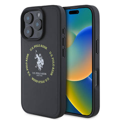 Apple iPhone 16 Pro Kılıf U.S. Polo Assn. Orjinal Lisanslı M-safe Şarj Özellikli Circle ve Double Horse Logolu Deri Kapak