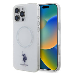 Apple iPhone 16 Pro Kılıf U.S. Polo Assn. Orjinal Lisanslı M-safe Şarj Özellikli IML Double Horse Logolu Ring Kapak
