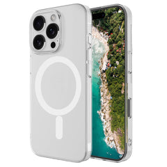 Apple iPhone 16 Pro Kılıf Zore M-safe Şarj Özellikli Şeffaf Tek Kamera Çerçeveli Porto Kapak