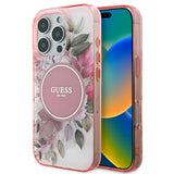 Apple iPhone 16 Pro Max Kılıf Guess Orjinal Lisanslı M-safe Şarj Özellikli Flower Tonal Circle Kapak