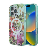 Apple iPhone 16 Pro Max Kılıf Guess Orjinal Lisanslı M-safe Şarj Özellikli IML Baskılı Jungle Ring Kapak