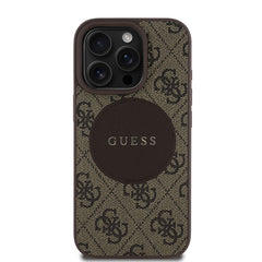 Apple iPhone 16 Pro Max Kılıf Guess Orjinal Lisanslı M-safe Şarj Özellikli Yazı Logolu Circle Classic Kapak