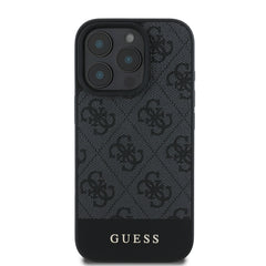 Apple iPhone 16 Pro Max Kılıf Guess Orjinal Lisanslı PU Deri Şerit Logo Dizaynlı Kapak