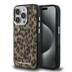 Apple iPhone 16 Pro Max Kılıf Karl Lagerfeld Orjinal Lisanslı IML Leopar Baskılı Kapak
