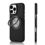 Apple iPhone 16 Pro Max Kılıf M-safe Şarj Özellikli 360° Standlı Basit Mat Deri Desenli Youngkit Tech Leather Serisi Kapak