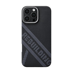 Apple iPhone 16 Pro Max Kılıf M-safe Şarj Özellikli Aramid Fiber Re-TROS Tasarımlı Pitaka Tactile Woven Rebuilding Serisi Kapak