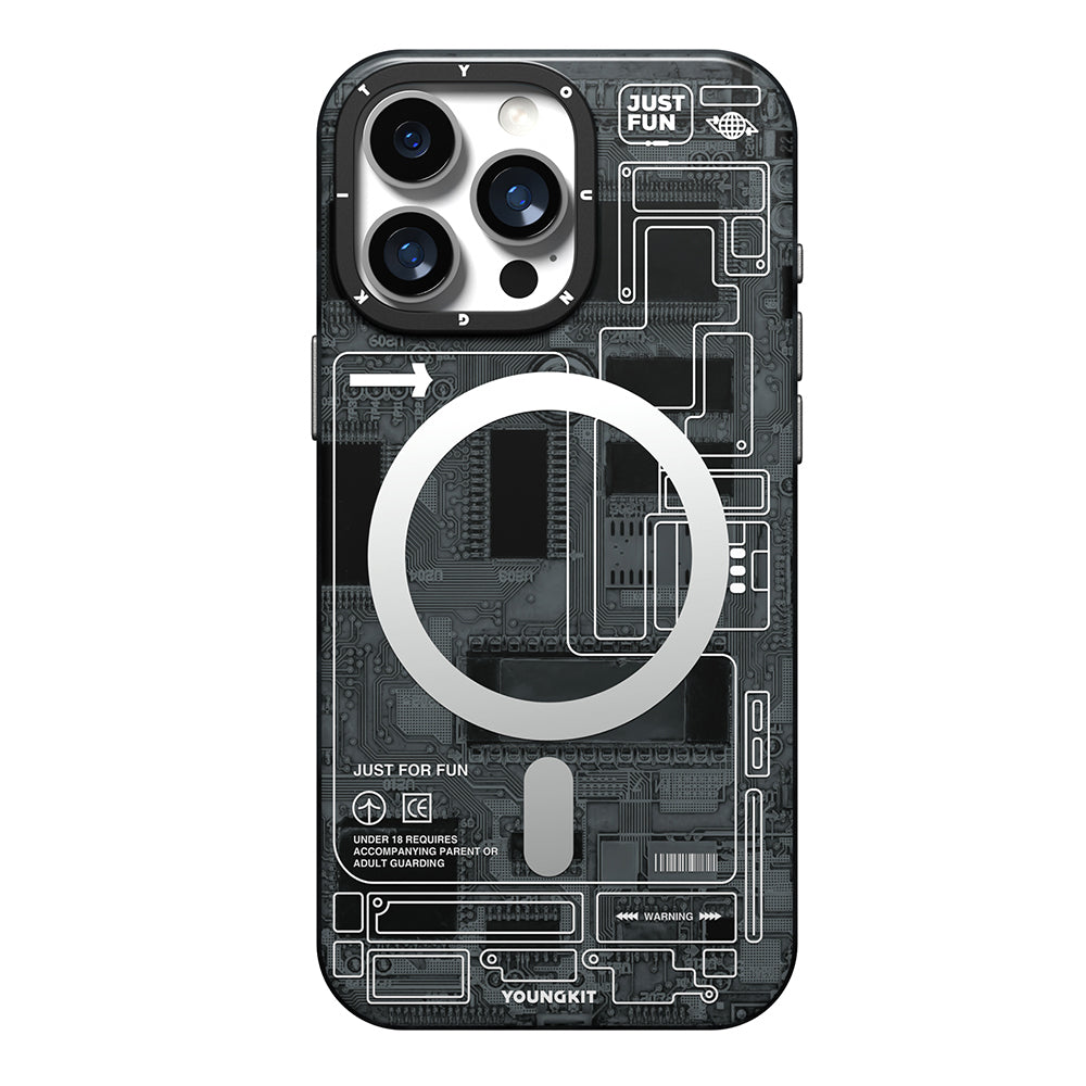 Apple iPhone 16 Pro Max Kılıf M-safe Şarj Özellikli Kamera Denetim Butonlu Youngkit Technology Serisi Kapak