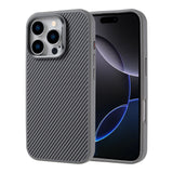 Apple iPhone 16 Pro Max Kılıf M-safe Şarj Özellikli Karbon Fiber Görünümlü Zore Troy Kapak