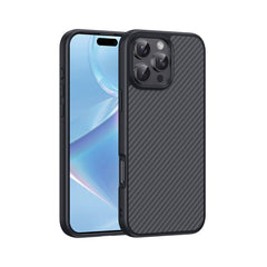 Apple iPhone 16 Pro Max Kılıf M-safe Şarj Özellikli Karbon Fiber Tasarımlı Zore Elnino Kapak