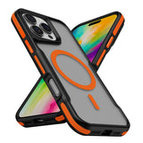 Apple iPhone 16 Pro Max Kılıf M-safe Şarj Özellikli Renkli Kenar Airbag Şeritli Zore Lamer Kapak