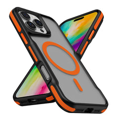 Apple iPhone 16 Pro Max Kılıf M-safe Şarj Özellikli Renkli Kenar Airbag Şeritli Zore Lamer Kapak
