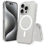 Apple iPhone 16 Pro Max Kılıf M-safe Şarj Özellikli Şeffaf Sert PC Zore Embos Kapak