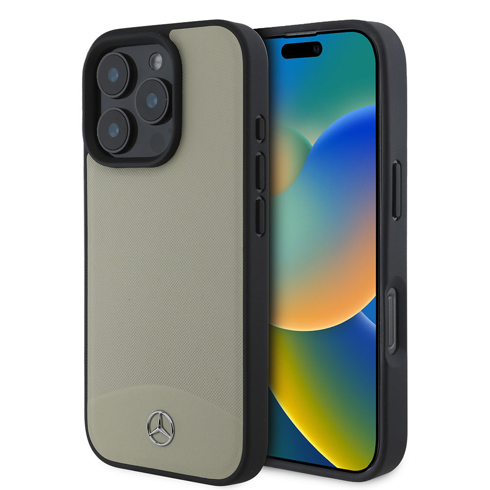 Apple iPhone 16 Pro Max Kılıf Mercedes Benz Orjinal Lisanslı M-safe Şarj Özellikli Dokulu ve Düz Deri Kapak