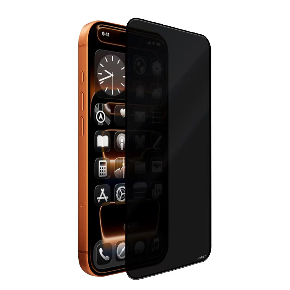 Apple iPhone 16 Pro Max Mohseven Safir Coating 3D Glue Privacy Hayalet Temperli Cam Ekran Koruyucu