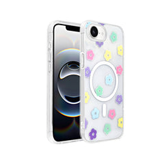 Apple iPhone 16E Kılıf M-Safe Şarj Özellikli Şeffaf Zore Folk Sert Kapak