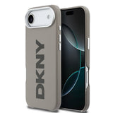 Apple iPhone 17 Air Kılıf DKNY Orjinal Lisanslı M-safe Şarj Özellikli PU Büyük Dikey Logolu Kapak