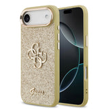 Apple iPhone 17 Air Kılıf Guess Orjinal Lisanslı 4G Büyük Metal Kamera Çerçeveli ve Logolu Glitter Kapak