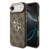 Apple iPhone 17 Air Kılıf Guess Orjinal Lisanslı Gold Metal Kamera Çerçeveli 4G Desenli Metal Büyük 4G ve Yazı Logolu Kapak