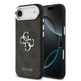 Apple iPhone 17 Air Kılıf Guess Orjinal Lisanslı Gümüş Metal Kamera Çerçeveli 4G Desenli Metal Büyük 4G ve Yazı Logolu Kapak