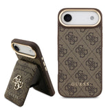 Apple iPhone 17 Air Kılıf Guess Orjinal Lisanslı M-safe Şarj Özellikli 4G Metal Büyük Logolu Kartlıklı Kapak