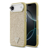 Apple iPhone 17 Air Kılıf Guess Orjinal Lisanslı M-safe Şarj Özellikli Metal Kamera Çerçeveli Üçgen Logolu Glitter Kapak