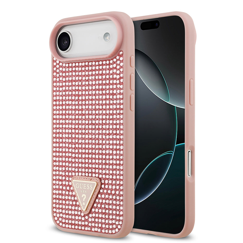 Apple iPhone 17 Air Kılıf Guess Orjinal Lisanslı Taşlı Arka Yüzey Üçgen Logolu Kapak