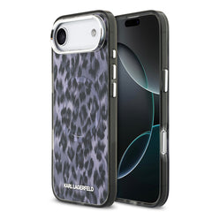 Apple iPhone 17 Air Kılıf Karl Lagerfeld Orjinal Lisanslı M-safe Şarj Özellikli IML Leopar Baskılı Kapak