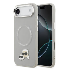 Apple iPhone 17 Air Kılıf Karl Lagerfeld Orjinal Lisanslı M-safe Şarj Özellikli Metal Kamera ve Buton Tasarımlı K&C PU Deri Kapak