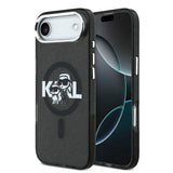 Apple iPhone 17 Air Kılıf Karl Lagerfeld Orjinal Lisanslı Parlayan Simli Karl & Choupette Sketch Logo Kapak