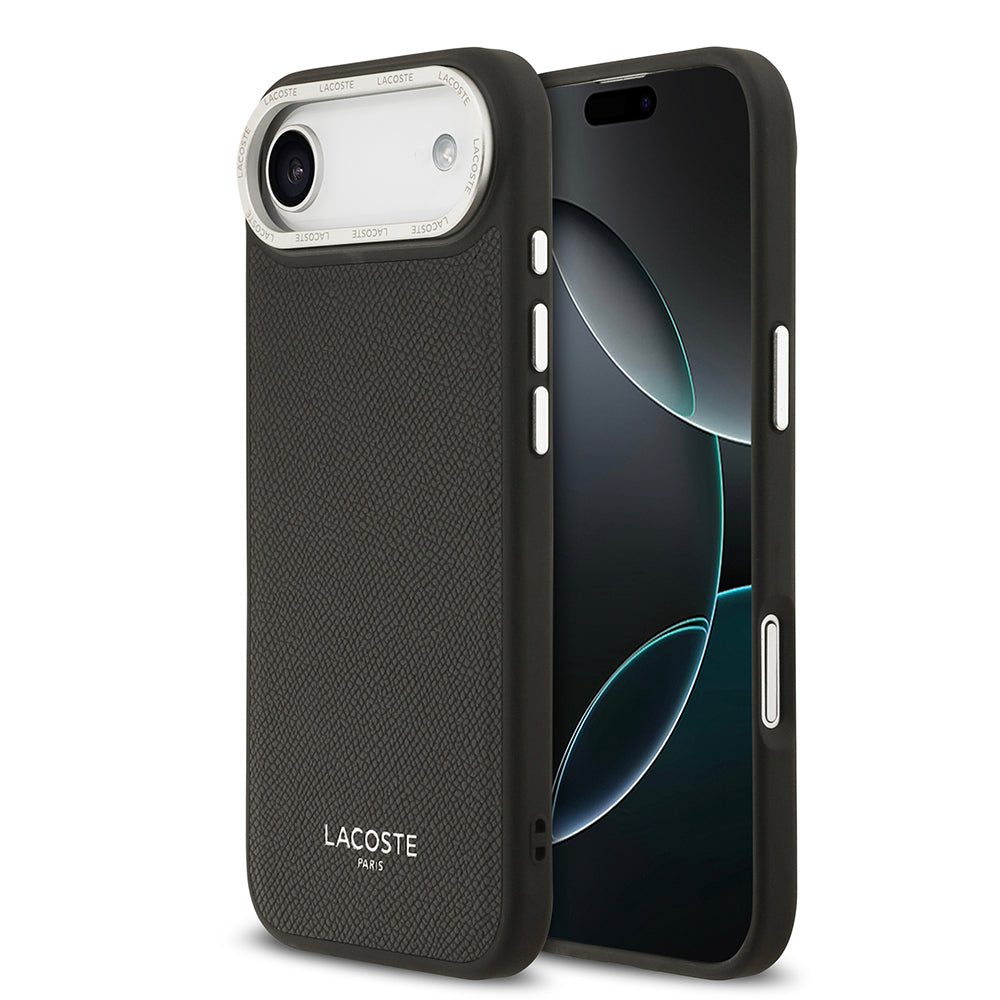 Apple iPhone 17 Air Kılıf Lacoste Orjinal Lisanslı M-safe Şarj Özellikli Champs Elysees PU Deri Tasarımlı Kapak