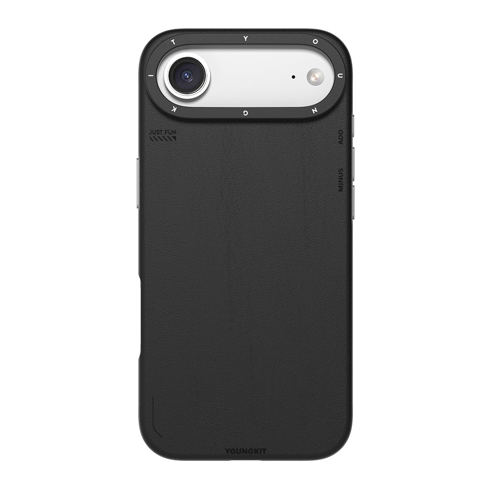 Apple iPhone 17 Air Kılıf M-safe Şarj Özellikli Basit Mat Deri Desenli Youngkit Tech Fashion Serisi Kapak