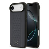 Apple iPhone 17 Air Kılıf Mercedes Benz Orjinal Lisanslı M-safe Şarj Özellikli Şeritli Yıldız Desenli Metal Logolu Deri Kapak