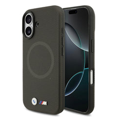 Apple iPhone 17 Kılıf BMW Orjinal Lisanslı M-safe Şarj Özellikli Metal Logolu Delikli M Dizayn Deri Kapak