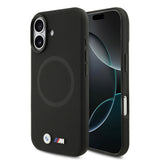 Apple iPhone 17 Kılıf BMW Orjinal Lisanslı M-safe Şarj Özellikli Metal Logolu Delikli M Dizayn Deri Kapak